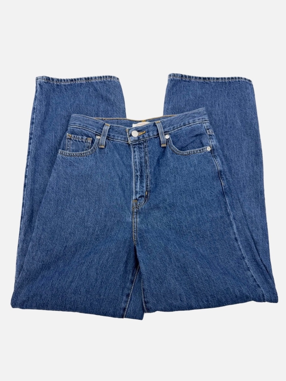 Levi’s High Waisted Straight Jeans WaterLess Cotton Hemp Denim Blue Size 26